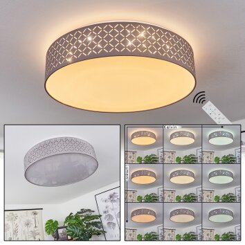 Plafonnier Tallaboa LED Blanc, 1 lumière, Télécommandes