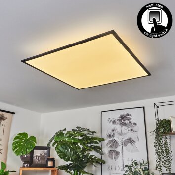 Plafonnier Barasat LED Noir, Blanc, 2 lumières