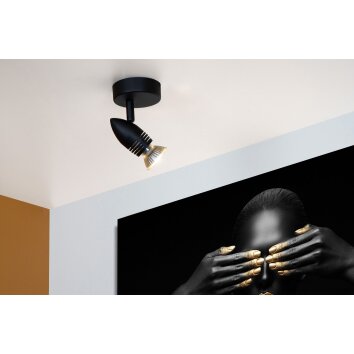 Applique murale Lucide CARO Noir, 1 lumière