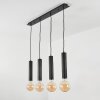 Suspension Wheelwright Noir, 4 lumières