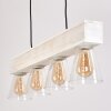 Suspension Tapso Bois clair, Blanc, 4 lumières