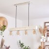 Suspension Tapso Bois clair, Blanc, 4 lumières