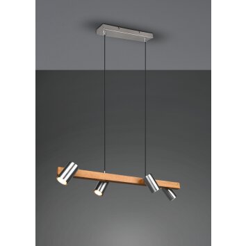 Suspension Trio MARLEY Écru, Nickel mat, 4 lumières