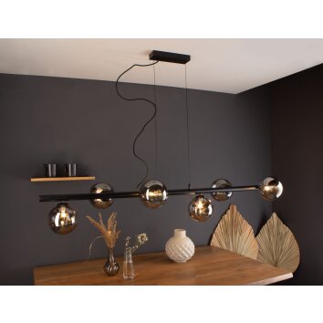 Suspension Luce Design NEPTUN Noir, 6 lumières