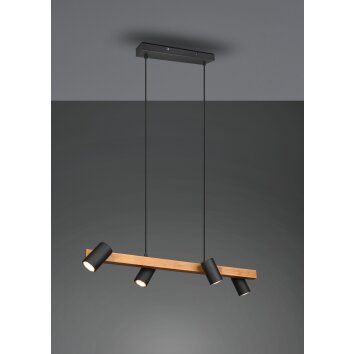 Suspension Trio MARLEY Écru, Noir, 4 lumières