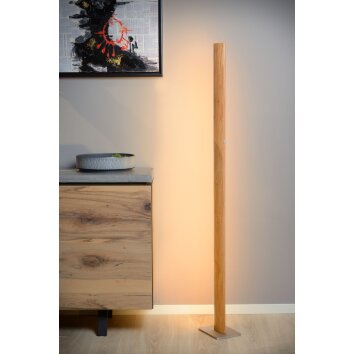 Lampadaire Lucide SYTZE LED Bois clair, 1 lumière