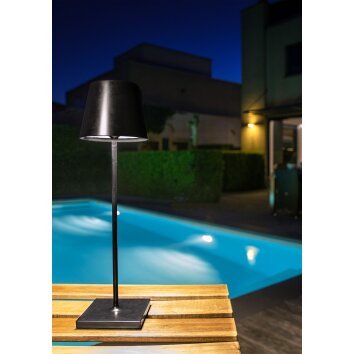 Lampe à poser Lucide JUSTIN LED Noir, 1 lumière