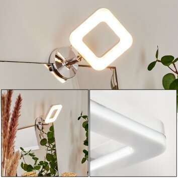 lampe miroir Morges LED Chrome, Blanc, 1 lumière