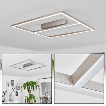 Plafonnier Rauma LED Nickel mat, 1 lumière