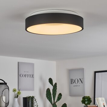 Plafonnier Playas LED Noir, Blanc, 1 lumière