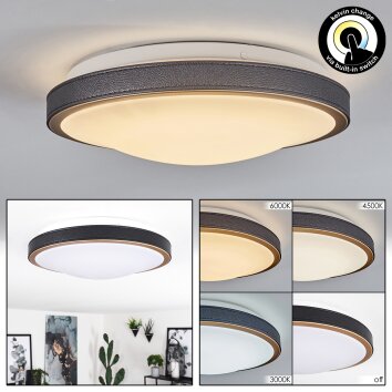 Plafonnier Kelva LED Vieux laiton, Noir, Blanc, 1 lumière