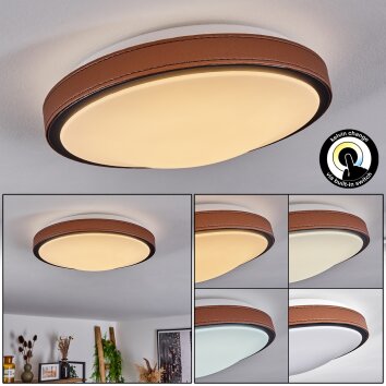 Plafonnier Kelva LED Brun, Noir, Blanc, 1 lumière