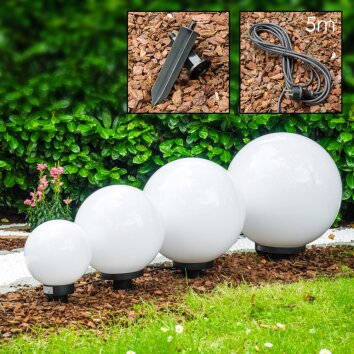 Set de boules lumineuses Miau Blanc, 4 lumières