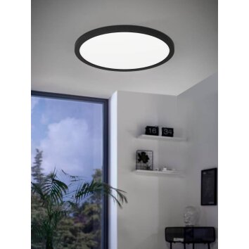 Plafonnier Eglo ROVITO-Z LED Noir, 1 lumière, Changeur de couleurs