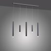 Suspension Paul Neuhaus PURE-GEMIN LED Aluminium, Noir, 5 lumières