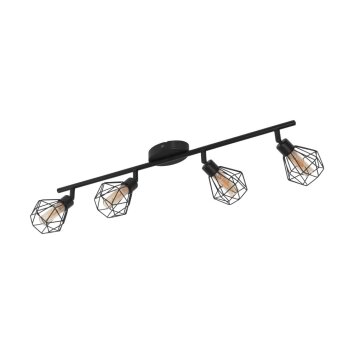 Spot de plafond EGLO ZAPATA LED Noir, 4 lumières