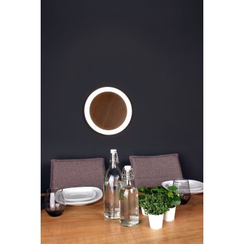 Applique murale Luce Design MOON LED Brun, Couleur bois, Noir, 1 lumière