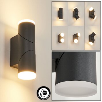 Applique murale d'extérieur  Hoods LED Anthracite, Blanc, 1 lumière