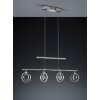 Lampe suspendue Reality PRATER LED Chrome, 4 lumières