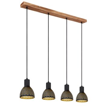 Suspension Globo LENNA Couleur bois, 4 lumières