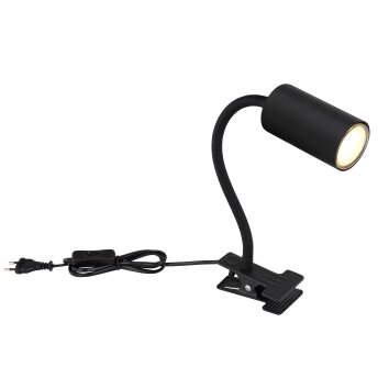 lampe â clipper Globo ROBBY Noir, 1 lumière