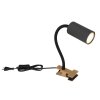 lampe â clipper Globo ROBBY Couleur bois, Noir, 1 lumière