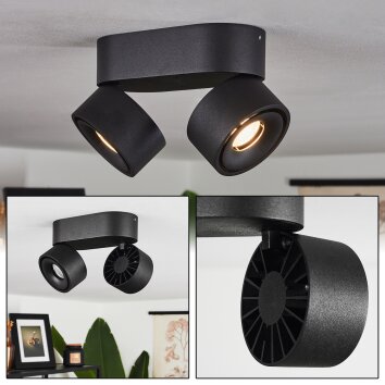 Plafonnier  Laonsana LED Noir, 2 lumières