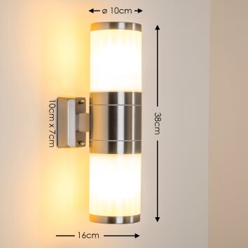 Applique murale d'extérieur TOLSONA Acier inoxydable, 2 lumières