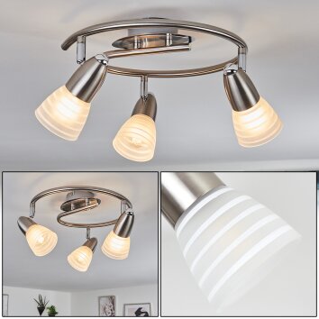 Plafonnier  Chapod LED Nickel mat, 3 lumières