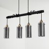 Suspension  Vaurois Laiton, Noir, 4 lumières