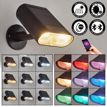 applique solaire  Usmagama LED Noir, 1 lumière, Détecteur de mouvement