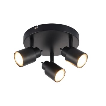 Plafonnier Brilliant Andres LED Noir, 3 lumières