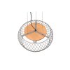 Suspension Trio Tamil Brun foncé, Nickel mat, 3 lumières