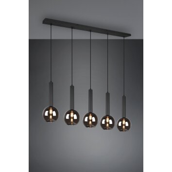 Suspension Trio Clayton Noir, 5 lumières