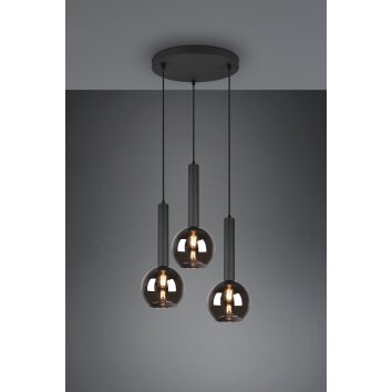 Suspension Trio Clayton Noir, 3 lumières