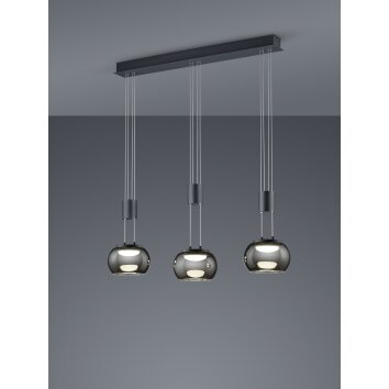 Suspension Trio Madison LED Noir, 3 lumières