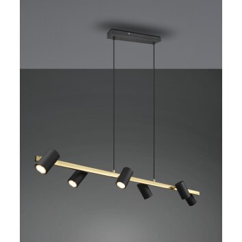 Suspension Trio Marley Noir doré, 6 lumières