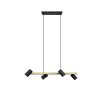 Suspension Trio Marley Noir doré, 4 lumières