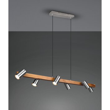 Suspension Trio Marley Écru, Nickel mat, 6 lumières