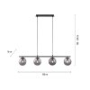 Suspension Leuchten-Direkt BIG WIDOW Noir, 4 lumières