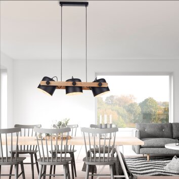 Suspension Leuchten-Direkt CUP Noir, 3 lumières