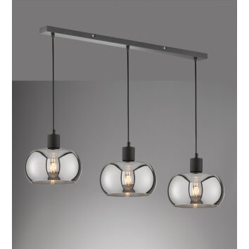 Suspension Fischer & Honsel Dima Noir, 3 lumières