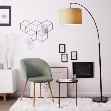 Lampadaire Brilliant Aike Noir, 1 lumière