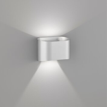 Applique murale Fischer & Honsel Wall LED Argenté, 2 lumières