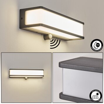 applique solaire  Burseryd LED Anthracite, 1 lumière, Détecteur de mouvement