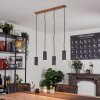 Suspension  Javel Brun, Couleur bois, 4 lumières