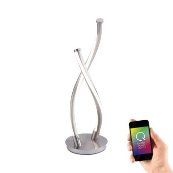 Lampe à poser Paul Neuhaus Q-MALINA LED Acier inoxydable, 2 lumières, Télécommandes