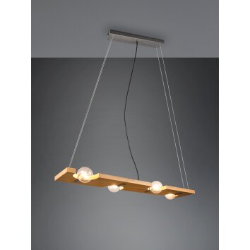 Suspension Trio Tailor Brun foncé, Écru, Nickel mat, 4 lumières