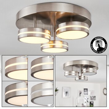 Plafonnier  Huallilemu LED Nickel mat, 3 lumières