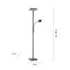 Lampadaire à vasque Leuchten-Direkt HANS LED Noir, 2 lumières